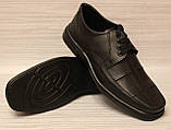Туфлі чоловічі чорні на шнурках шкіряні від виробника модель ВОЛ24-15, фото 7