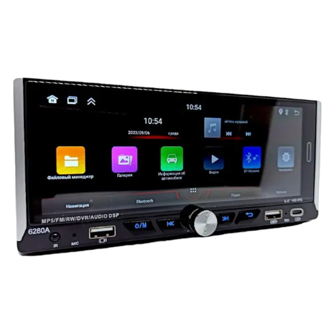 Магнітола універсальна екран 6,9" IPS 6280-A 1DIN, фото 1