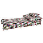 Ліжко на ламелях з постіллю d25 мм (Бязь, Кольорова дрібна клітинка)