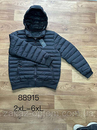 Куртка чоловіча чорна батал оптом (2XL-6XL) Китай 88915-115967, фото 1