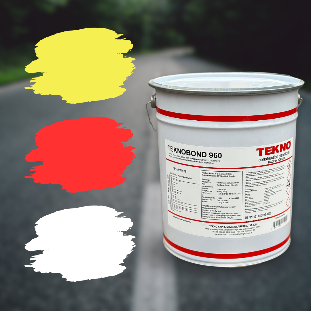 Фарба для бетону, асфальту та дорожньої розмітки Teknobond 960 25 кг (біла, червона, жовта)