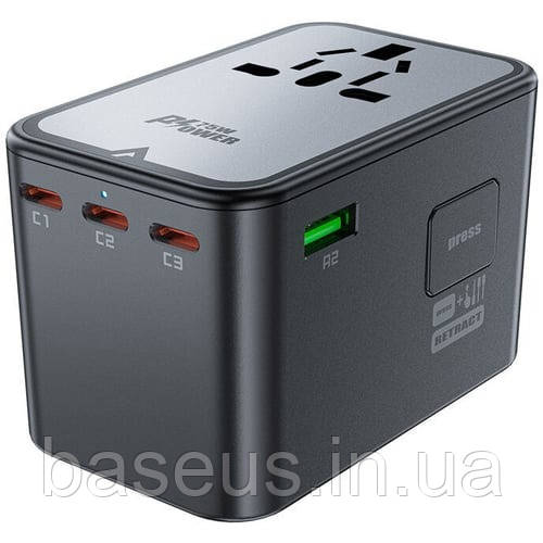 Мережевий зарядний пристрій Acefast Z1 PD75W GaN (3*USB-C+2*USB-A) Чорний