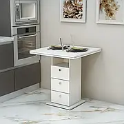 Обідній стіл "РОЗМАРИН" Білий (700x700x750) Гамма стиль