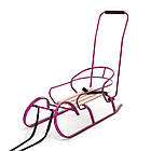 Санки "Снігур" фуксiя + спинка