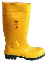 Якісні гумові чоботи з металевим носком Жовті чоботи гумові чоловічі великих розмірів