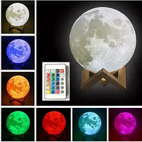 Ночник Світильник настільний 3D Moon Light Lamp Місяць на пульті та сенсорне керування 14,5 см з акумулятором