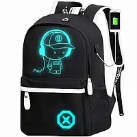 Рюкзак Music с USB светящийся в темноте