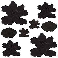 Клейова аплікація для оформлення одягу Embroidery Чорні маки (67776)