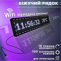 Блискучий рядок, внутрішній WIFI/USB 100 х 20 см білий, вивіска рекламна, Електронні вивіски,