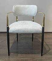 М'яке крісло на чорних ніжках із золотими підлокітниками Korfu (Корфу), фото 7