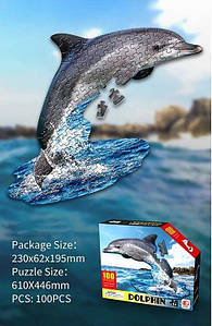 Набір картонних пазлів "Дельфін" на 100 елементів (88658)