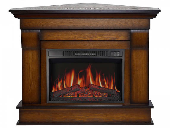Кутовий електрокамін с порталом, камінокомплект з обігрівом ArtiFlame Albion Corner AF23S Дуб Антик (зі звуком), фото 1