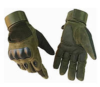 Универсальные тактические на флисе полнопалые перчатки с защитой косточек олива Solve 800100 ХL