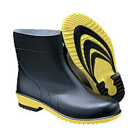 Жіночі гумові чоботи напівчобітки європейського стандарту LITMA колір чорний жовтий розмір