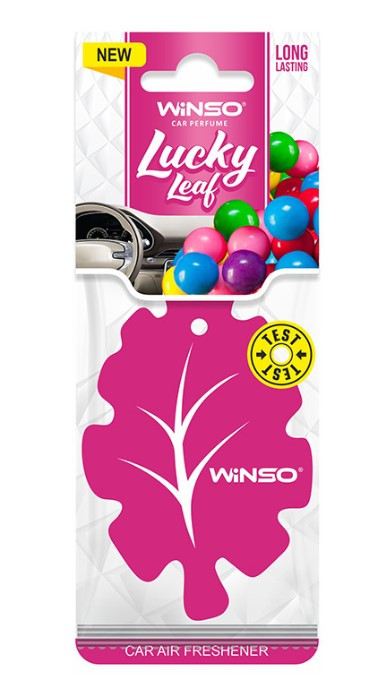 Освіжувач повітря WINSO Lucky Leaf, целюлозний ароматизатор, Bubble Gum (50шт/ящ.)