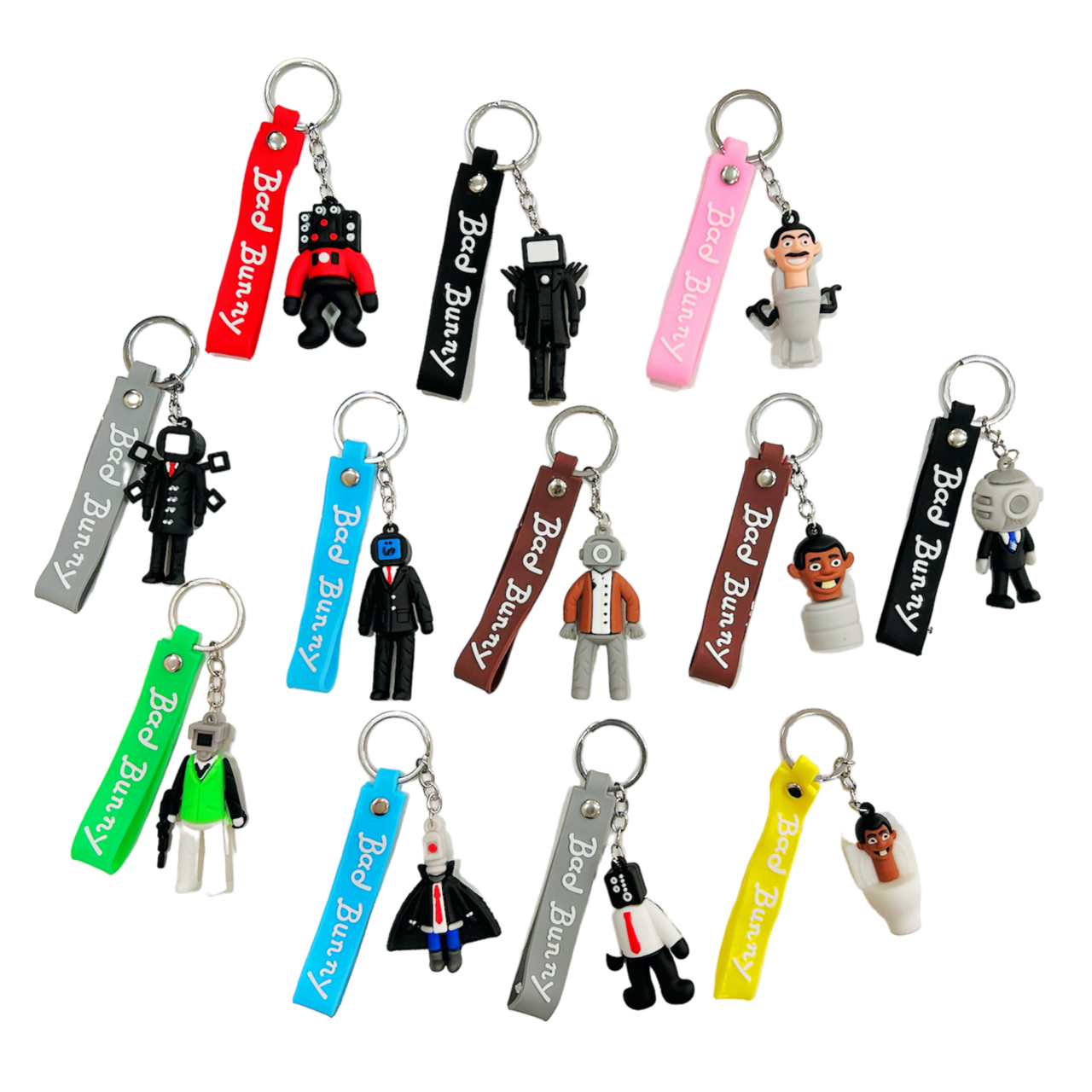 Брелок дитячий KeyChain Bad Bunny Чудікі 5-7см, зі стрічкою, асорті №3193/3194, фото 1