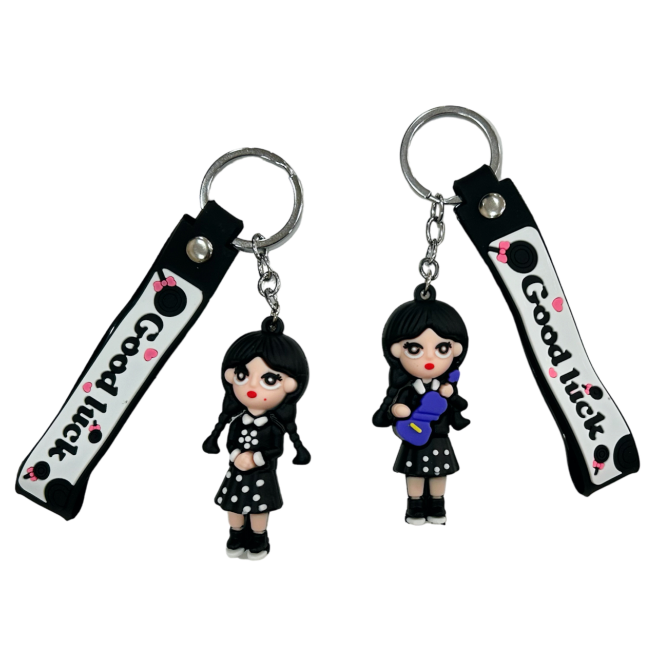 Брелок дитячий KeyChain Good Luck Венсдей 6,5см, зі стрічкою, асорті №3195