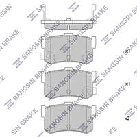 Тормозные колодки дисковые задние, комплект, арт.: SP1074, Пр-во: Sangsin