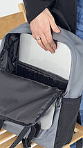 Жіночий рюкзак Канкун, комбінований сірий в екошкірі з відділенням для ноутбука, фото 2