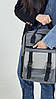 Жіночий рюкзак Канкун, комбінований сірий в екошкірі з відділенням для ноутбука, фото 3