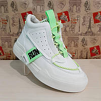 Демісезонні черевики для дівчинки, дитячі хайтопи на дівчинку, високі дитячі кросівки на дівчинку