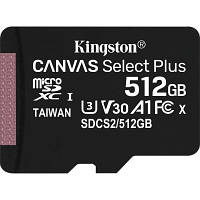 Карта памяти Kingston 512GB microSDXC class 10 UHS-I U3 V30 A1 Canvas Select Plus (SDCS2/512GBSP) o