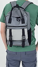 Чоловічий рюкзак Канкун, комбінований сірий в екошкірі з відділенням для ноутбука