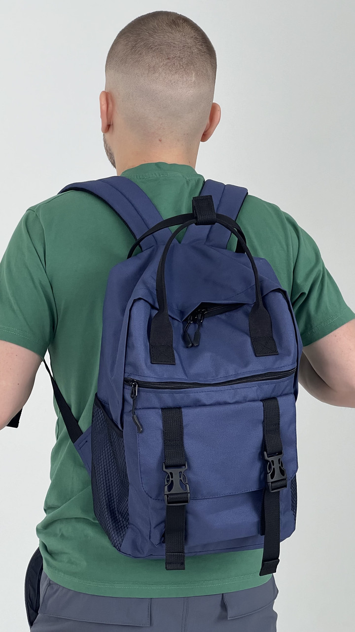 Чоловічий міський спортивний рюкзак Канкун з ручками, синій матеріал оксфорд