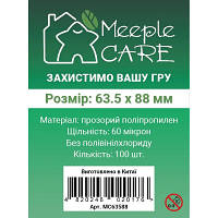 Протектор для карт Meeple Care 63,5 х 88 мм (100 шт., 60 микрон) (MC63588) m