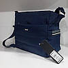 Сумка кросс боді жіноча тканинна crocc body молодіжна один відділ на блискавці через плече синя з кишенями Dolly 663, фото 8