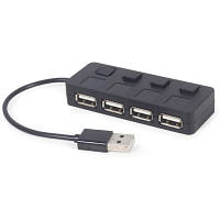 Концентратор Gembird USB 2.0 4 ports switch black (UHB-U2P4-05) o