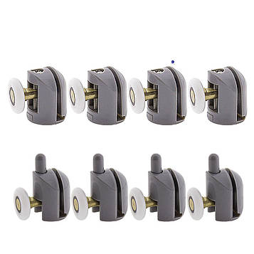 Комплект роликів для душових кабін (СКЛ001+СКЛ002) 4+4 26 мм Сірий