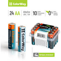 Батарейка ColorWay AA LR6 Alkaline Power (щелочные) * 24 plastic box (CW-BALR06-24PB) o