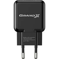 Зарядное устройство Grand-X CH-03B (5V/2,1A) Black (CH-03B) o