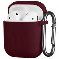 Чехол 2E для Apple AirPods Pure Color Silicone Imprint 1.5 мм Marsala (2E-AIR-PODS-IBSI-1.5-M) o