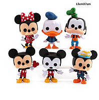 Микки Маус фигурки Disney Дисней детские игрушки Микки Минни, Дональд Дак, Дейзи 13см 6шт