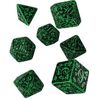 Набор кубиков для настольных игр Q-Workshop Forest 3D Green black Dice Set (7 шт) (SFOR15) o