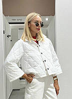 Женская стильная куртка рукава 3/4 Ткань плащёвка Лаке + синтепон 150 Размеры S, M, L