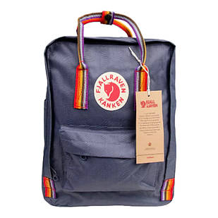 Рюкзак Fjallraven Kanken Сірий кольорова ручка