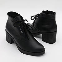 Черевики жіночі класичні чорні  на підборах Foot step код-331(41)