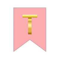 Літера "Т" для будь-якої гірлянди, золото на рожевому