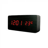 Настольные часы VST-862 Red, цифровые часы с будильником от сети и батареек с датой и термометром 6770