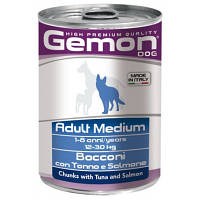 Консерви для собак Gemon Dog Wet Medium Adult шматочки з тунцем та лососем 415 г (8009470387880) m