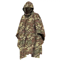 Пончо тактичне Mil-Tec One size Камуфляж Плащ-палатка RipStop PONCHO PE R/S 780GR. VEGETATO W/L (10630042)