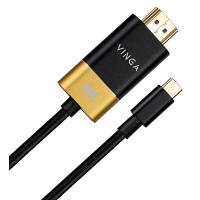 Кабель мультимедійний USB-C to HDMI 1.5m v2.1 8K60Hz Gold plated Vinga (VCPVCCH2115) m