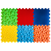 Ортопедический массажный коврик Пазлы Микс 6 элементов