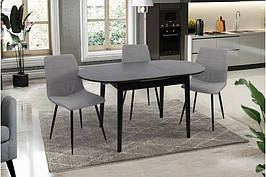 Стіл обідній овальний розкладний з керамічною столешнею ТІТАН Мікс меблі, колір  / кераміка чорна