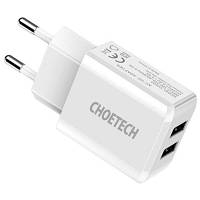 Зарядное устройство Choetech 2xUSB 5V/2A (C0030EU-WH) o