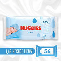 Детские влажные салфетки Huggies Pure 56 шт (5029053550039) o