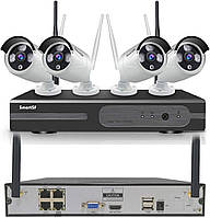 Б/У Система камер безопасности SmartSF WIFI 1080P 3CH NVR, комплект видеонаблюдения 3 шт. 1080P Plug n Play